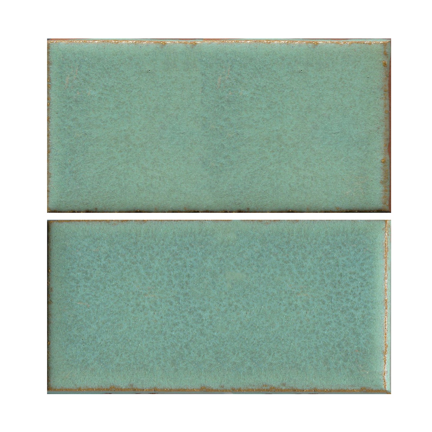 Copper patina 4x8 matte finish, transitioning in color from light green to turquoise.